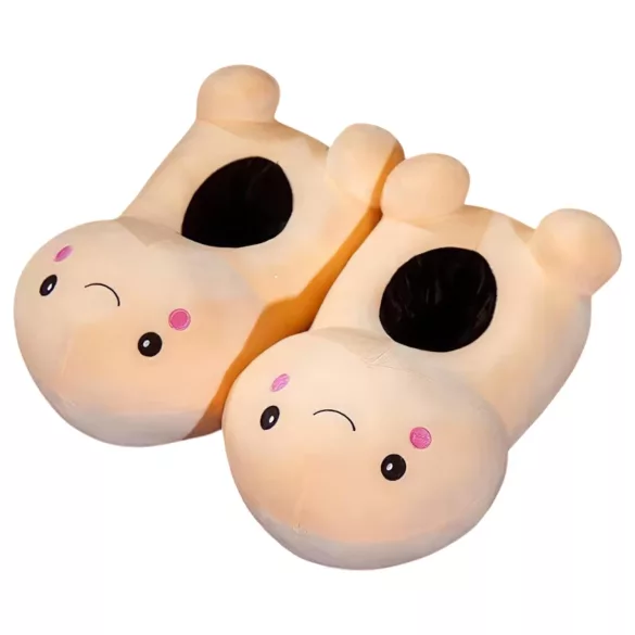 Penis pantoffel - zacht pluche - naturel