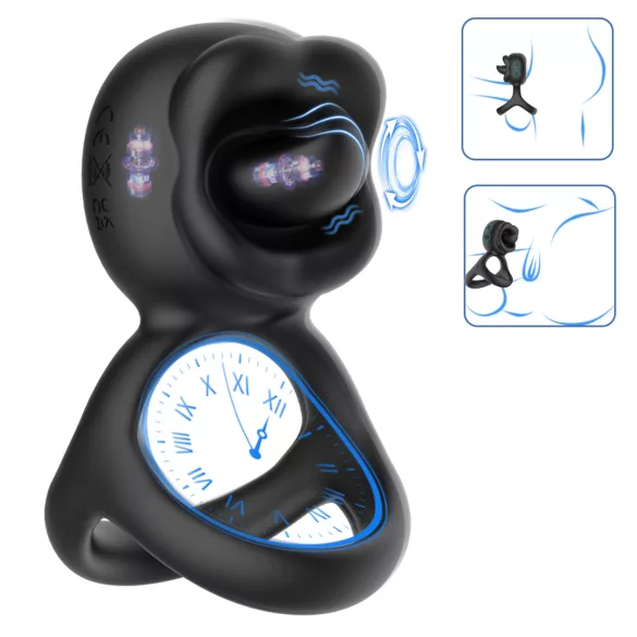 Biu-Biu - penisring en clitorisstimulator met vibrator - zwart