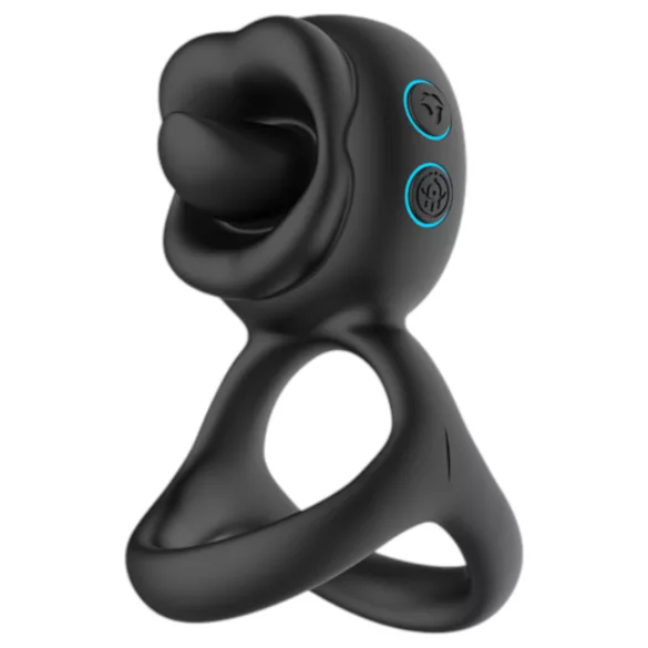 Biu-Biu - penisring en clitorisstimulator met vibrator - zwart