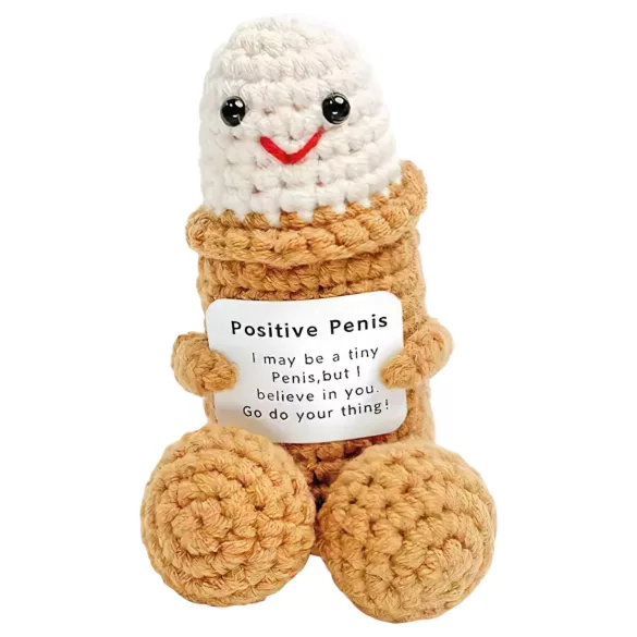 Positieve penis - penis cover - gebreid - naturel
