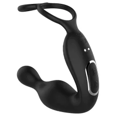Lonely - draaiende prostaatvibrator met penisring (zwart)