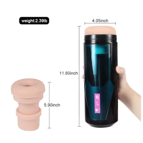 Lonely - automatische masturbator - stootfunctie en geluid - zwart