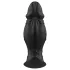 Kangvo - magnetische opblaasbare siliconen dildo (zwart)