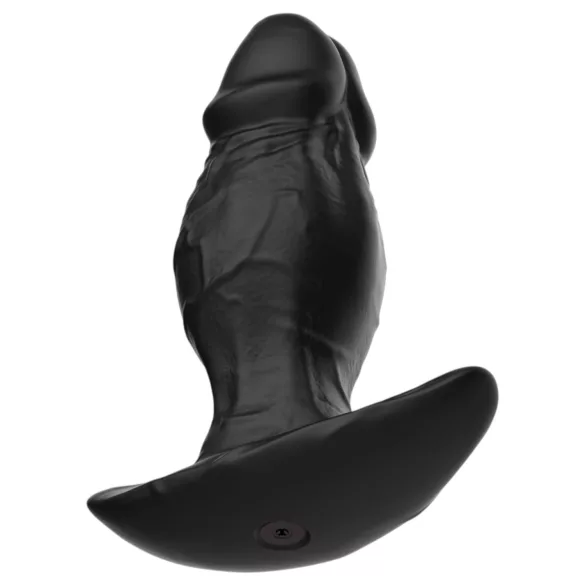 Kangvo - magnetische opblaasbare siliconen dildo (zwart)