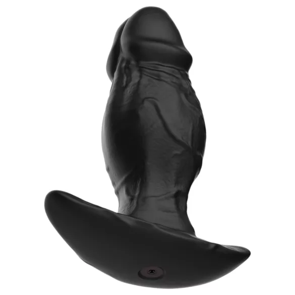Kangvo - magnetische opblaasbare siliconen dildo (zwart)