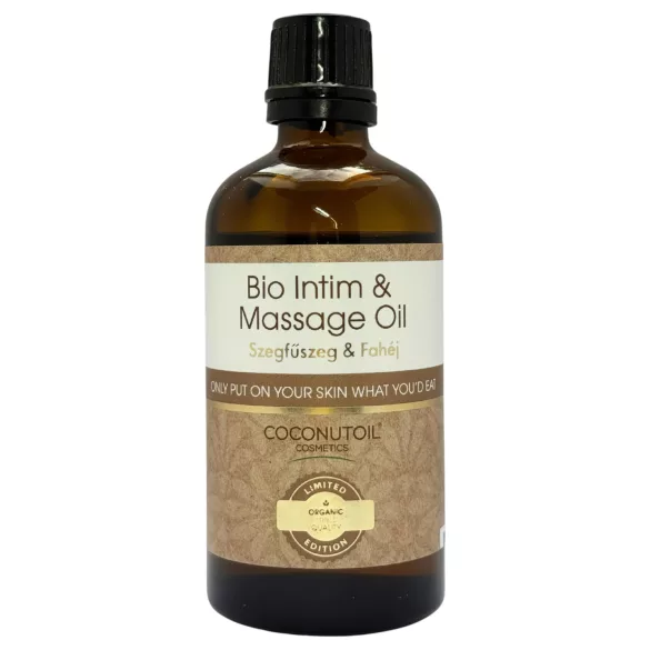 Coconutoil - biologische intieme massageolie - kruidnagel kaneel - 80ml