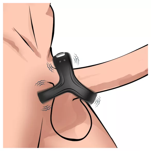 AlvUp - vibrerende penis- en ballenring - siliconen - zwart