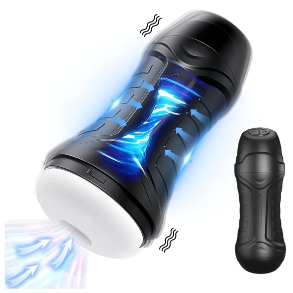AlvUp - masturbator met zuigfunctie en vibratie - zwart