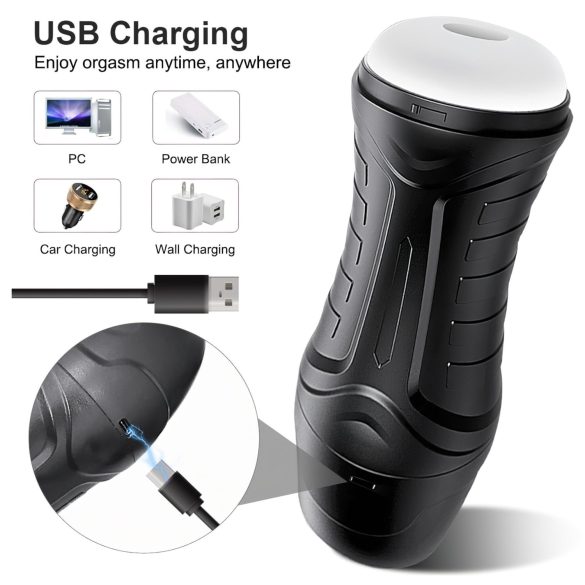 AlvUp - masturbator met zuigfunctie en vibratie - zwart