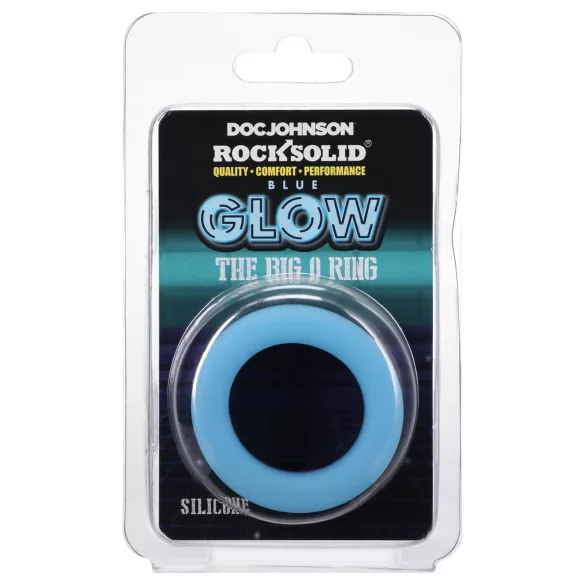 Doc Johnson The Big O - verlicht penisring - blauw