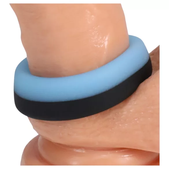 Doc Johnson The Big O - verlicht penisring - blauw