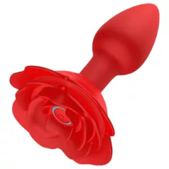   Rose Plug - anale vibrator met afstandsbediening - oplaadbaar - rood
