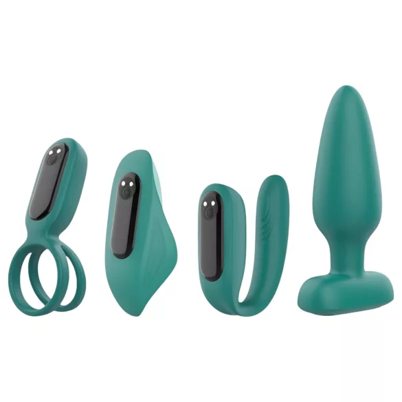 Sex HD - vibrator set met afstandsbediening - 4-delig - oplaadbaar - groen