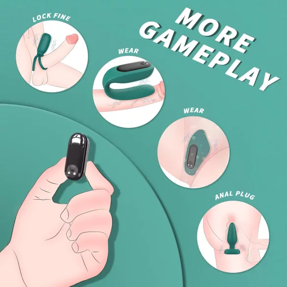 Sex HD - vibrator set met afstandsbediening - 4-delig - oplaadbaar - groen