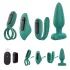 Sex HD - vibrator set met afstandsbediening - 4-delig - oplaadbaar - groen
