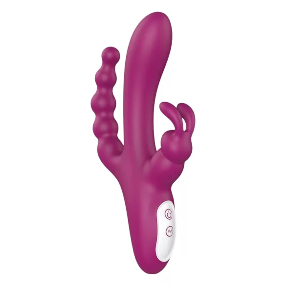 Sex HD Joker - vibrerende dildo met 3 armen - oplaadbaar - waterdicht - paars