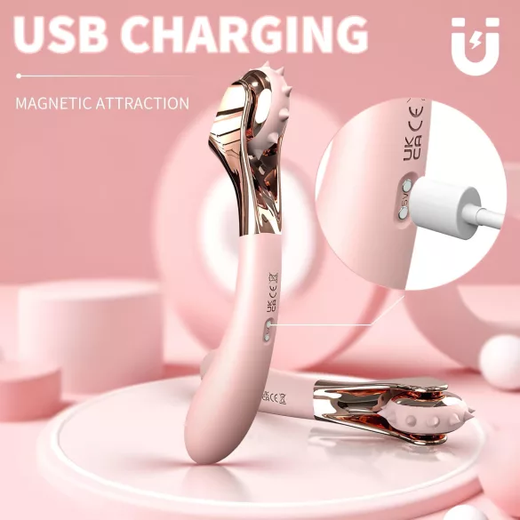 Sex HD - oplaadbare vibrator met stimulatiewiel - waterdicht - roze