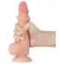 Lovetoy Sliding-Skin - dildo met zuignap - dubbel laag - 19,5cm - huidkleur