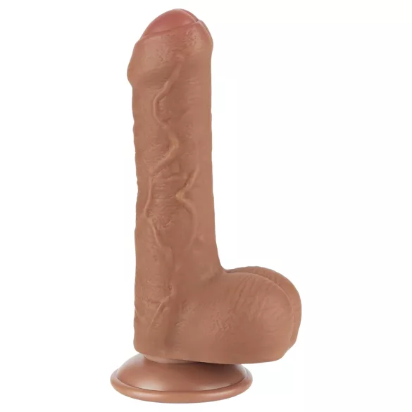 Lovetoy Sliding-Skin - realistische dildo met ballen - 18,3cm - huidskleur