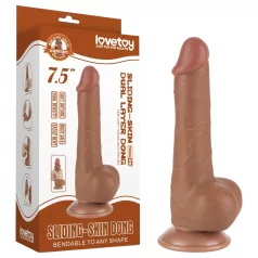   Lovetoy Sliding-Skin - realistische dildo met ballen - 19,5 cm - huidskleur