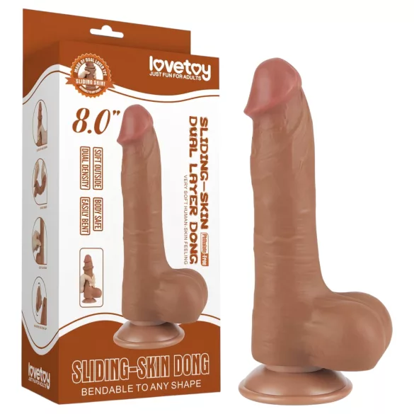 Lovetoy Sliding-Skin - dildo met ballen - realistisch dubbel-laags