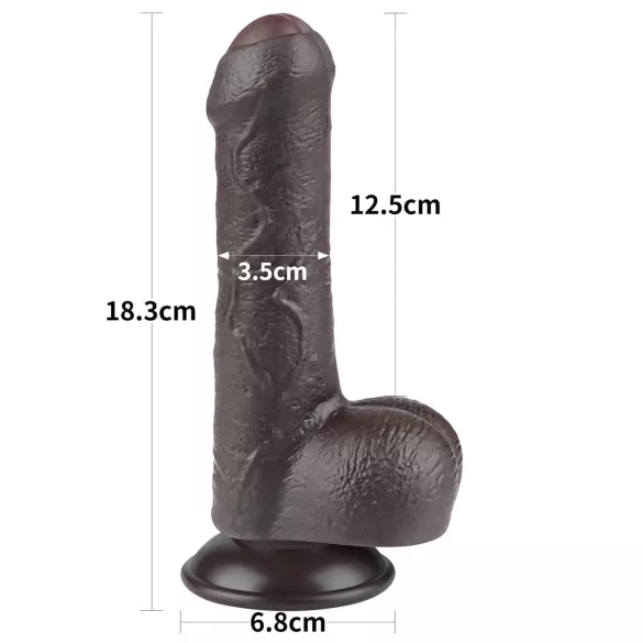 Lovetoy Sliding-Skin - realistische dildo met ballen - dubbel laag