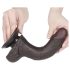Lovetoy Sliding-Skin - dubbelgelaagde zuignap dildo - 19,5cm (bruin)