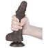 Lovetoy Sliding-Skin - dubbelgelaagde zuignap dildo - 19,5cm (bruin)