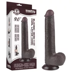  Sliding-Skin - dildo met zuignap, dubbele laag - 20,8 cm (bruin)