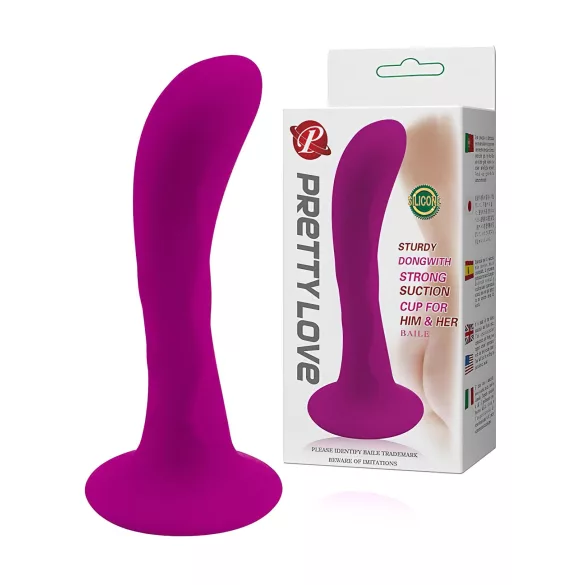 Pretty Love Baile - anaalplug met zuignap - gebogen - siliconen - roze