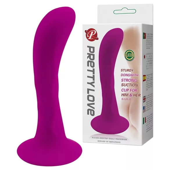 Pretty Love Baile - anaalplug met zuignap - gebogen - siliconen - roze