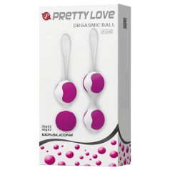Pretty Love Orgasmic - verstelbare kegelsbalset (wit-paars)