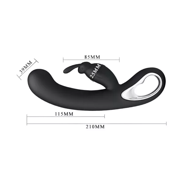 Pretty Love Webb - vibrator met clitorisstimulator - waterdicht - zwart