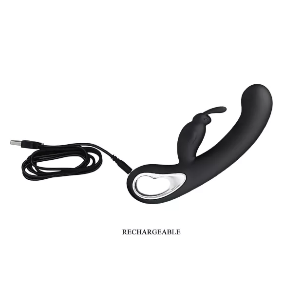 Pretty Love Webb - vibrator met clitorisstimulator - waterdicht - zwart