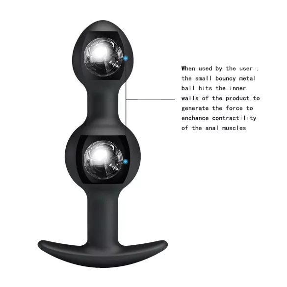 Pretty Love - anaal dildo met binnenbal - zwart