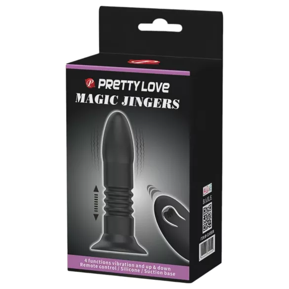 Pretty Love - anale vibrator met stootfunctie - zwart