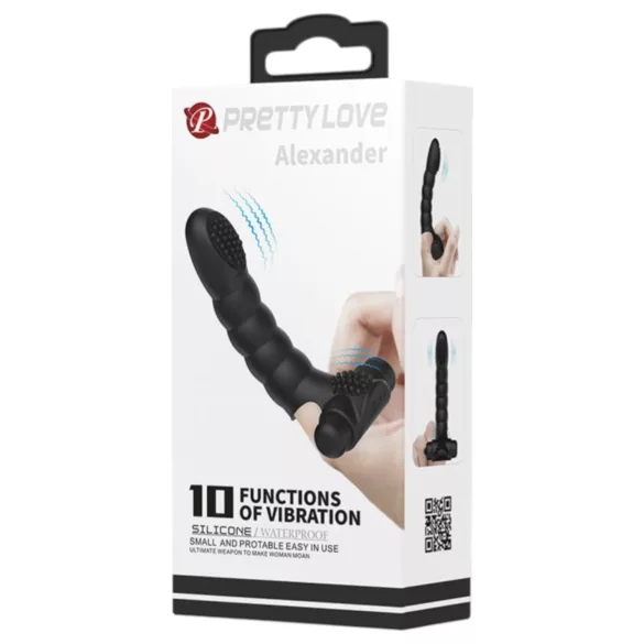 Pretty Love Alexander - vinger vibrator - krachtige stimulatie - zwart