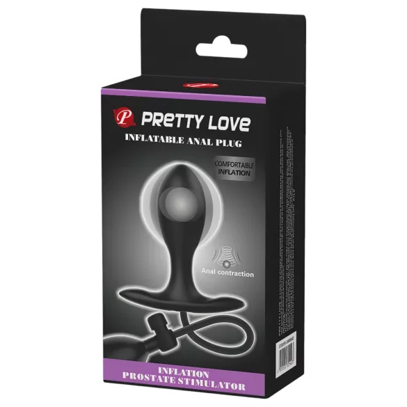 Pretty Love - opblaasbare anaal plug met binnenbal - zwart