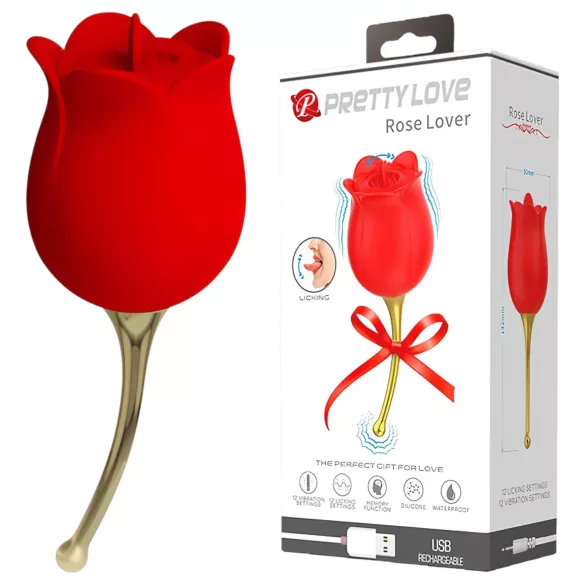 Pretty Love - clitoris vibrator met tongfunctie 2in1 - rood