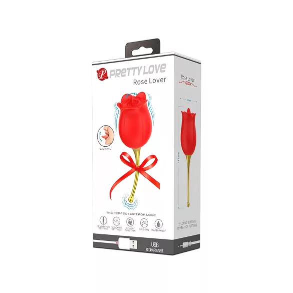 Pretty Love - clitoris vibrator met tongfunctie 2in1 - rood
