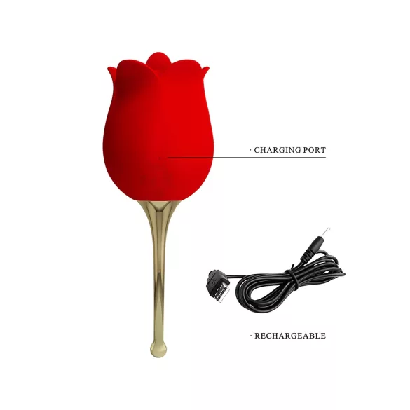 Pretty Love - clitoris vibrator met tongfunctie 2in1 - rood