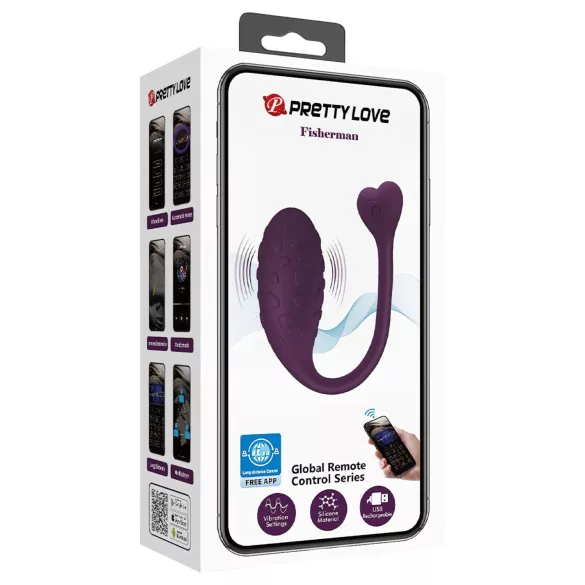 Pretty Love Fisherman - slimme vibrerende eitje (paars)