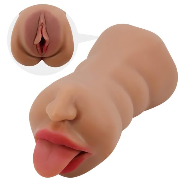 Crazy Bull - mond en vagina masturbator - realistisch - huidkleur