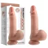 Dual Density - realistische dildo met zuignap en ballen - 18cm - huidskleur
