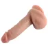 Dual Density - realistische dildo met zuignap en ballen - 18cm - huidskleur