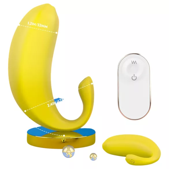 Sex HD - vibrerend eitje - banaanvormig - geel - oplaadbaar