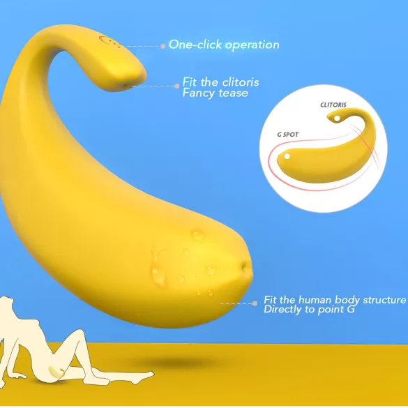 Sex HD - vibrerend eitje - banaanvormig - geel - oplaadbaar