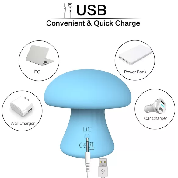 Magic Mushroom - oplaadbare gezichtsmassager (blauw)