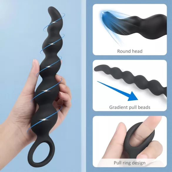 Sex HD Steven - anaal dildo met noppen - zwart