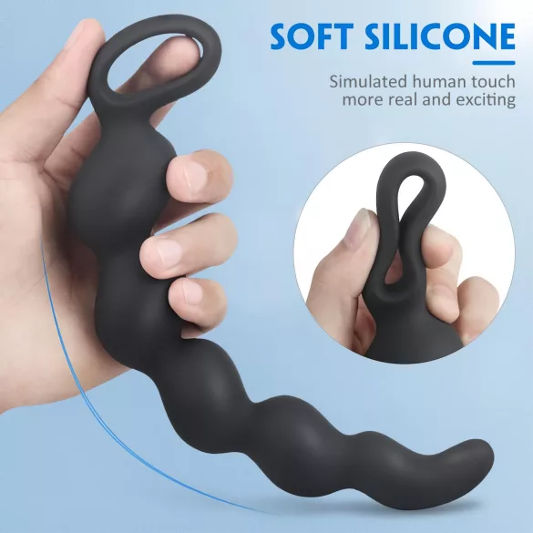 Sex HD Steven - anaal dildo met noppen - zwart